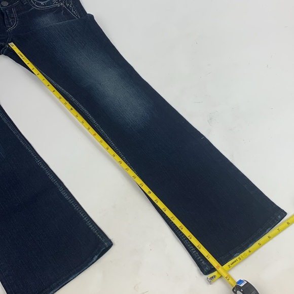 Silver Jeans Suki 17” Straight leg Size 29 Dark wash denim Pocket Bling Stretch - Picture 14 of 16